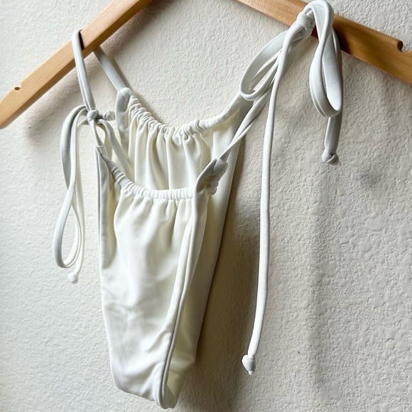 NWT DEVON WINDSOR White Hannah Tie Bikini Bottoms Sz L - Picture 6 of 15